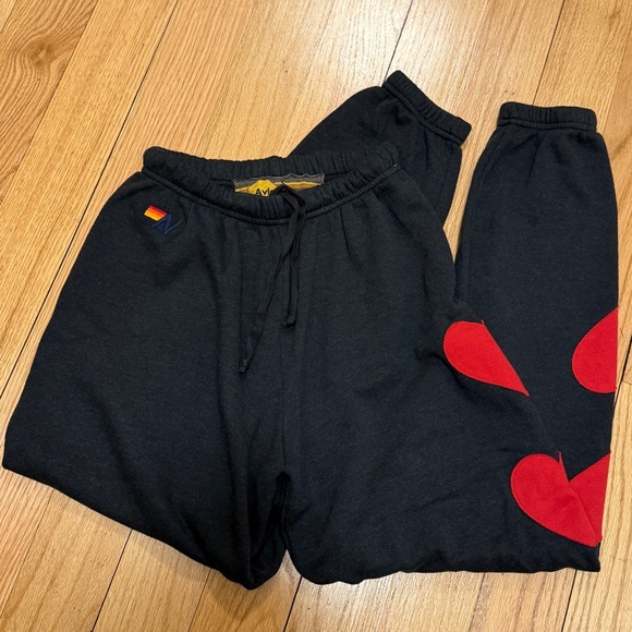 Aviator Nation Heart Stitch 4 Sweatpants in Charcoal - Picture 5 of 9